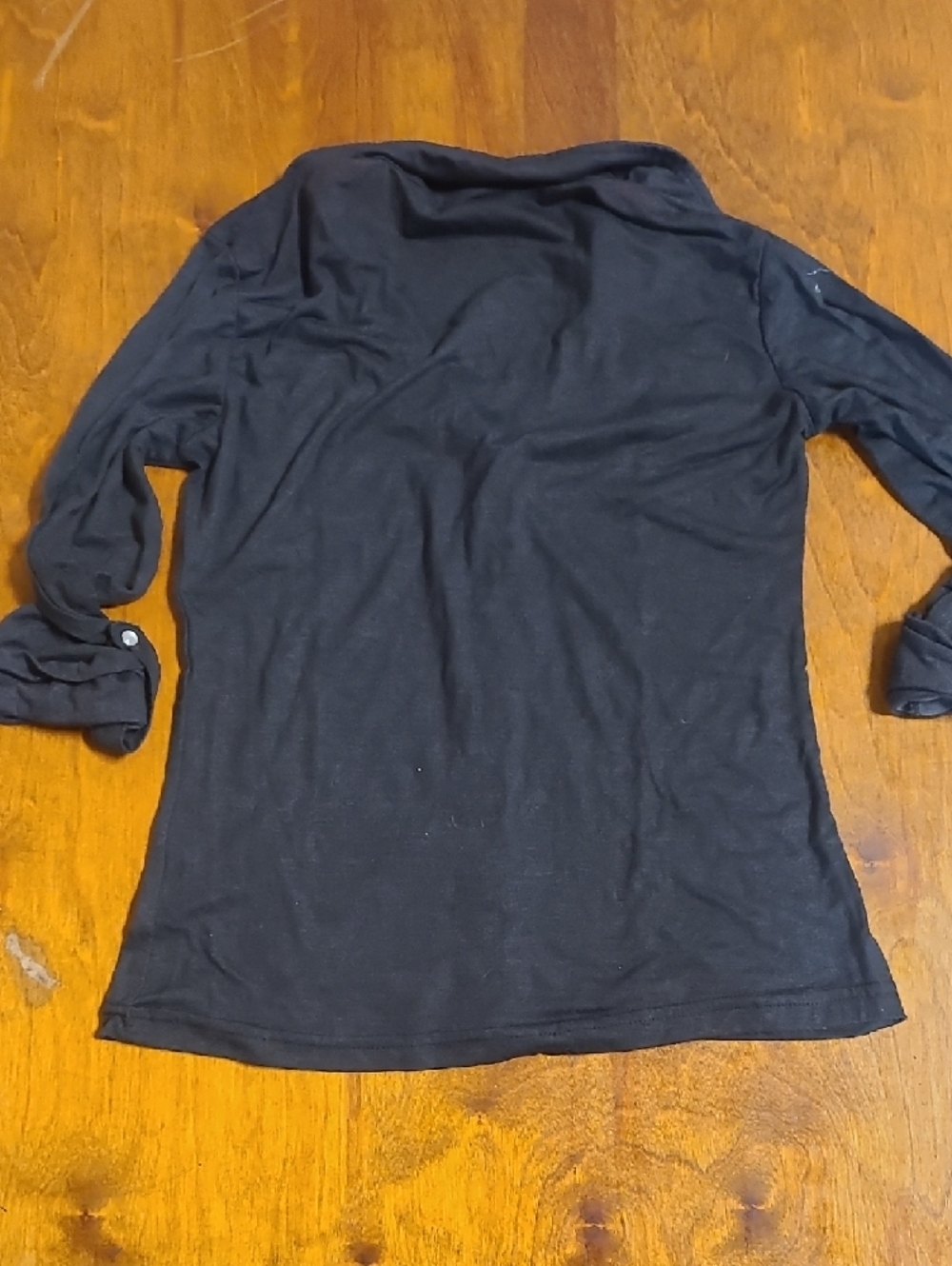 Black Button-Up Collared Shirt - Picture 5 of 5
